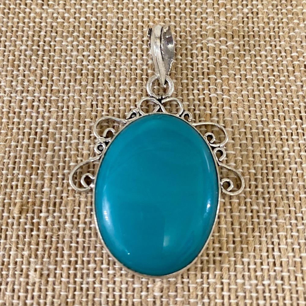 925 silver pendant with Amazonite cabochon